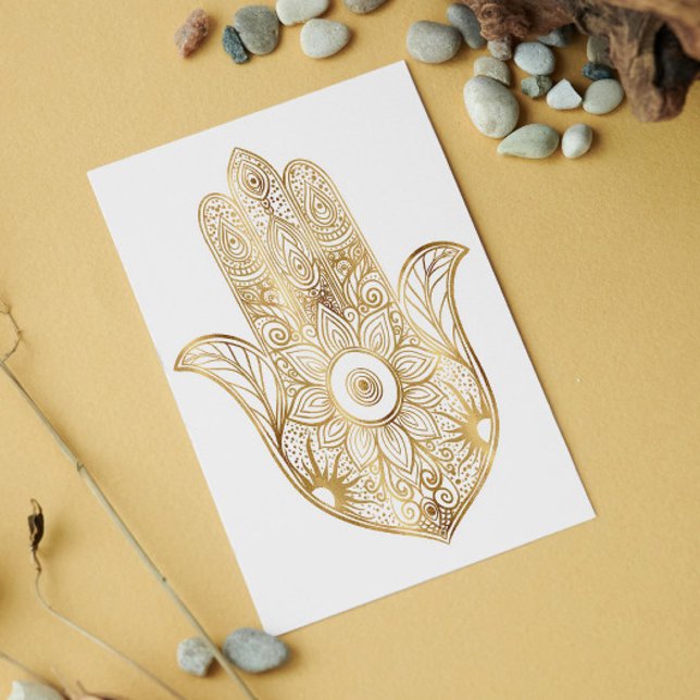 Tarjeta Mano Hamsa Gold Sunflower (Subido por el creador)