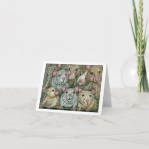 Tarjeta Manojo de ratas en la reunión Notecard de Rattie