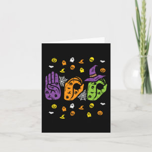 Tarjeta Manos de Boo Lenguaje de Señas Americano Orgullo A