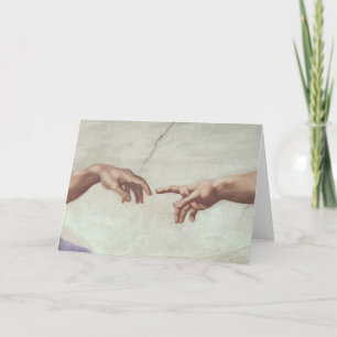Tarjeta Manos de dios y de Adán