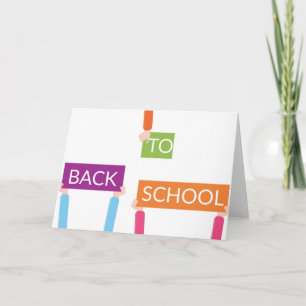 Tarjeta Manos de vuelta a los carteles de la escuela