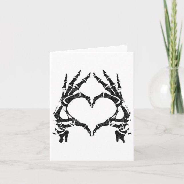 Tarjeta Manos Skeleton Heart - Halloween - Manos Skeleton (Anverso)