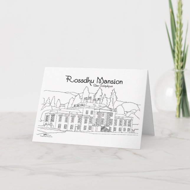 Tarjeta Mansión Rossdhu Escocia (Anverso)