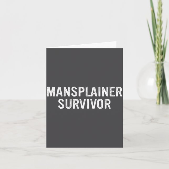 Tarjeta Mansplainer Survivor Funny Simple Design  (Anverso)
