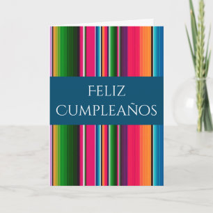 Tarjeta Manta Mexicana Española de Cumpleaños