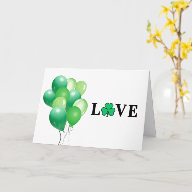 Tarjeta Manta para todo uso con globos verdes de AMOR Irla (flor amarilla)