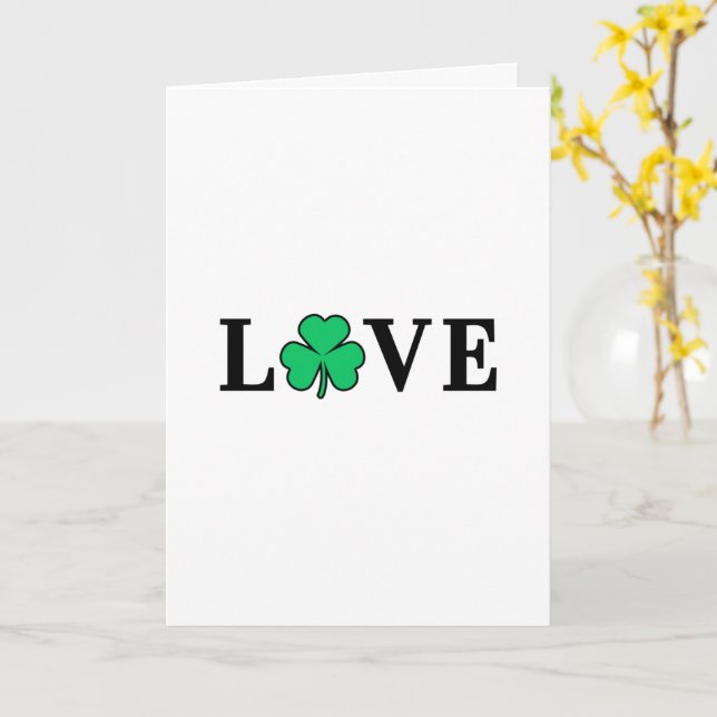 Tarjeta Manta para todo uso de trébol de Irlanda AMOR (flor amarilla)