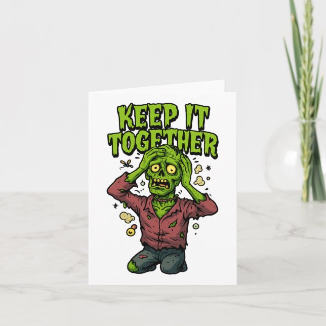 Tarjeta Mantén la Calma – Chiste Divertido de Zombies Sarc (Anverso)
