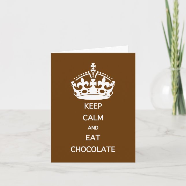 TARJETA MANTÉN LA CALMA  COME  CHOCOLATE (Anverso)