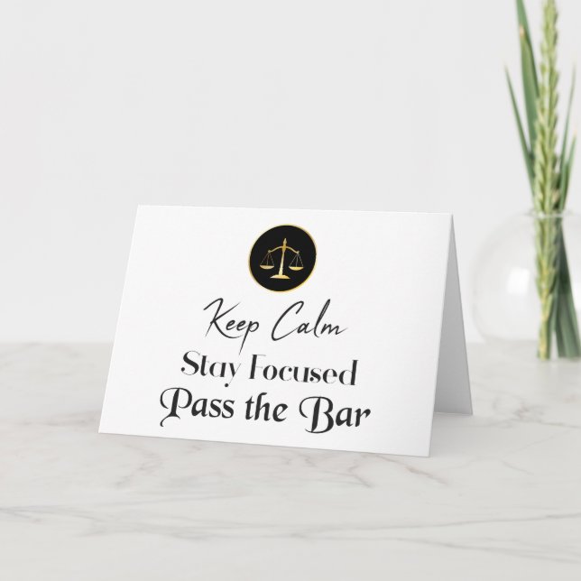 Tarjeta Mantén la calma. Mantente Centrado. Pase El Examen (Anverso)