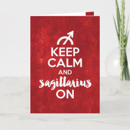 Tarjeta Mantén La Calma Sagittarius En El Rojo De Cumpleañ