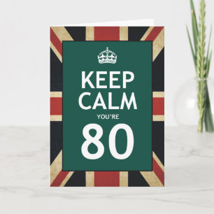 Tarjeta Mantén la Calma Tienes 80