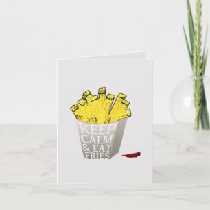 Tarjeta Mantén la calma y come fritos arte pop