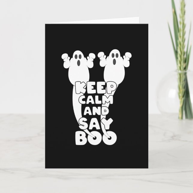 Tarjeta Mantén la Calma y Di Boo Divertido Halloween Fanta (Anverso)