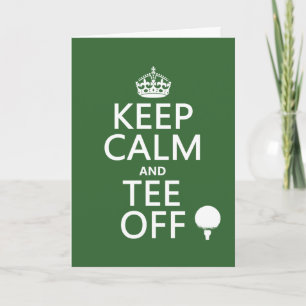 Tarjeta Mantén la calma y el tee off - El golf presenta to