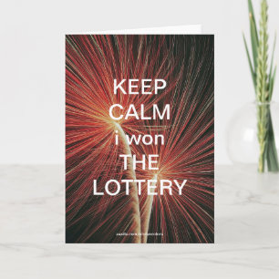 TARJETA MANTÉN LA CALMA YO GANÉ LA LOTERÍA V2