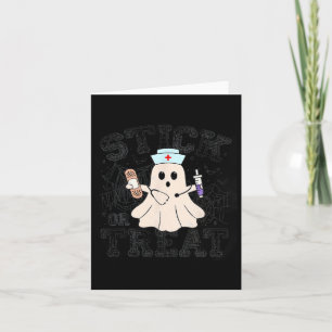 Tarjeta Mantén O Trata A La Enfermera Fantasma Halloween