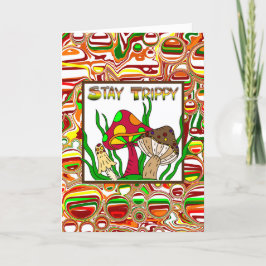 Tarjeta Mantén Trippy, divertidos hongos psicodélicos  