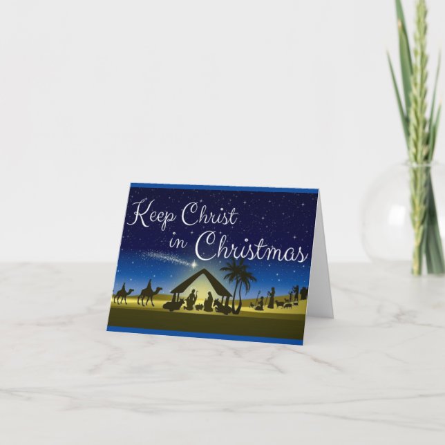Tarjeta Mantener a Cristo en Navidades (Anverso)