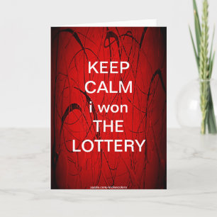 Tarjeta MANTENER CALMA gané la LOTERÍA