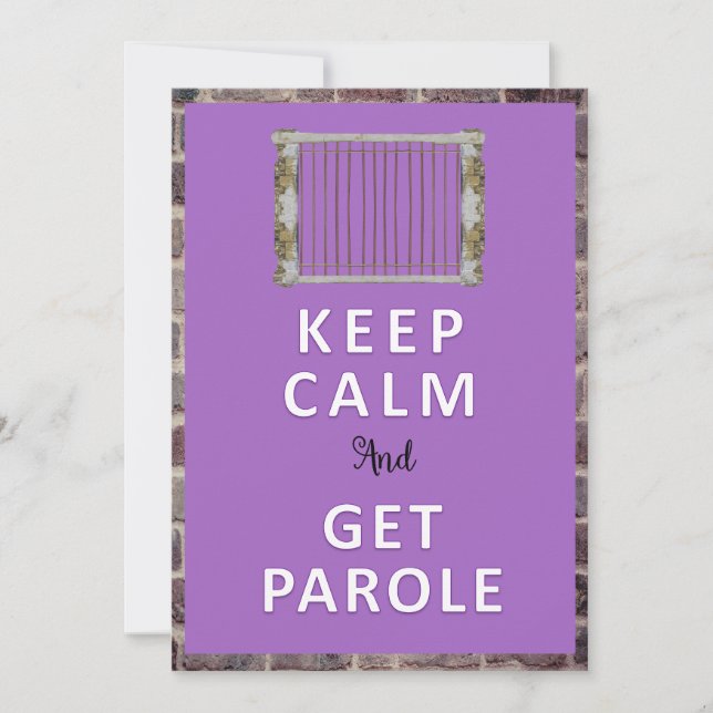 TARJETA MANTENER CALMA PAROLE -JAILMATECARDS.CO.UK - BUENA (Anverso)