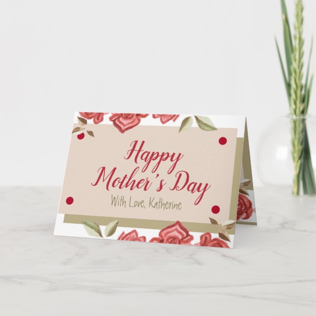 Tarjeta Mantener el Bonito Floral Día de la Madre elegante (Anverso)
