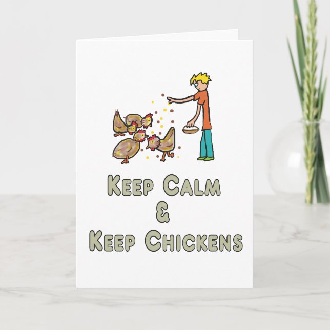 Tarjeta Mantener la calma del pollo (Anverso)