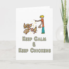 Tarjeta Mantener la calma del pollo
