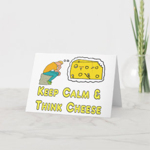 Tarjeta Mantener la calma en el bollo de queso