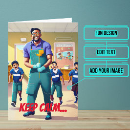 Tarjeta Mantener la calma Janitor Custodian Cumpleaños