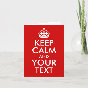 Tarjeta Mantener la calma y el texto