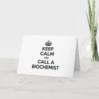 Tarjeta Mantener la calma y llamar a un bioquímico