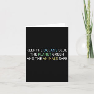 Tarjeta Mantener La Protección Ambiental Azul De Los Océan