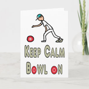 Tarjeta Mantener los calurosos bolos de césped