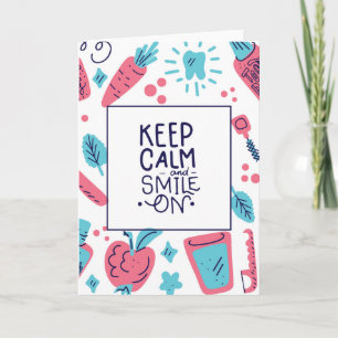 Tarjeta Mantenga la calma y sonríe   Frase de corte