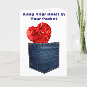 Tarjeta Mantenga su corazón su bolsillo