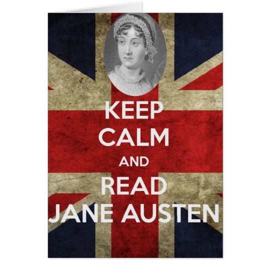 Tarjeta Mantenga tranquilo y lea a Jane Austen