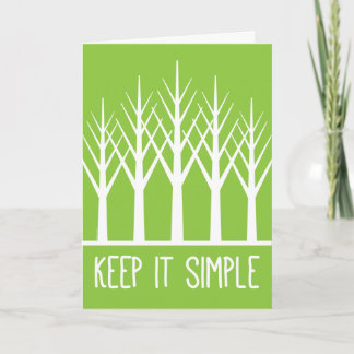 Tarjeta Manténgalo Simple Sigue Regresando Árboles Verdes