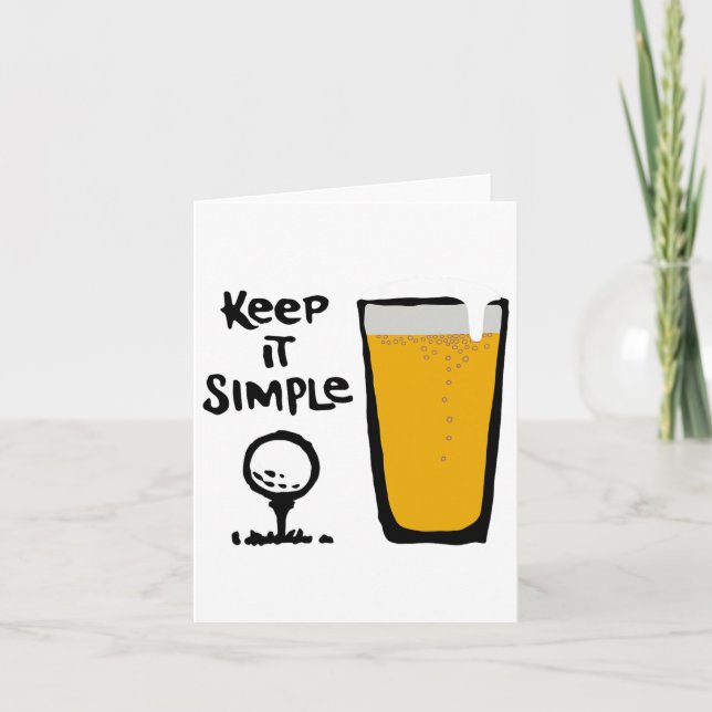 Tarjeta Manténgalo Simplemente Gracioso Cerveza Golf (Anverso)