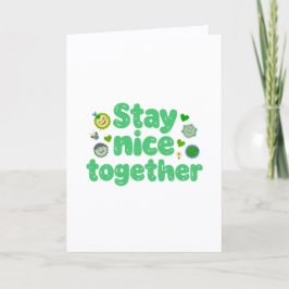 Tarjeta Manténganse Bien Diseño Kawaii