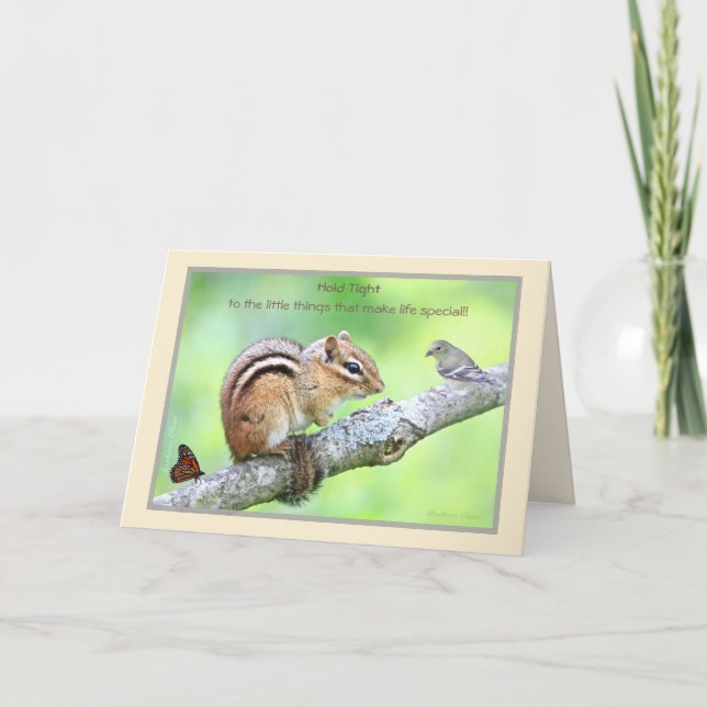 Tarjeta Manténgase atento a las pequeñas cosas: Chipmunk (Anverso)