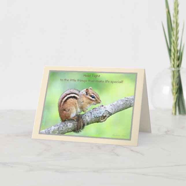Tarjeta Manténgase atento a las pequeñas cosas: Chipmunk (Anverso)