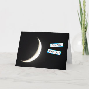 Tarjeta Manténgase en forma, luna de bebé, foto de desliza