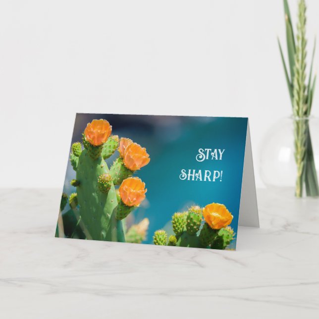 Tarjeta Mantente alerta - Foto de cumpleaños de flor de ca (Anverso)