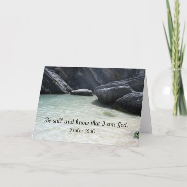 Tarjeta Mantente firme y sé que soy Dios. Salmo 46:1 (Anverso)