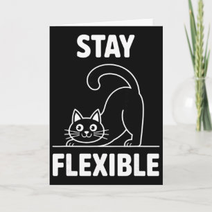 Tarjeta Mantente Flexible Yoga Gato Estirándose Frase Dive