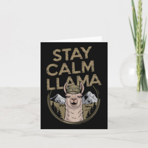 Tarjeta Mantente tranquilo con el senderismo de Llama