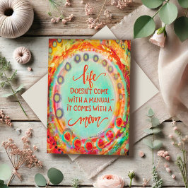 Tarjeta Manual del Día de la Madre Divertido Lindo Hermoso