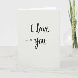 Tarjeta manuscrita de Te Quiero