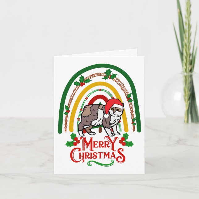 Tarjeta Manx Cat Merry Christmas (Anverso)